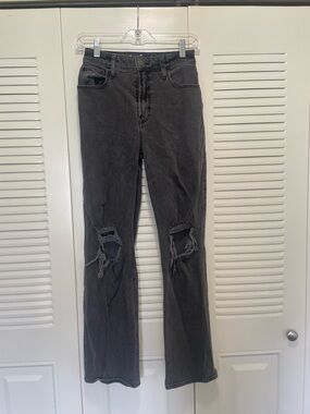 Hollister Black Distressed dad Jeans
